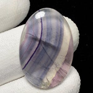 Purple Fluorite , Oval Cabochon, 25x17x5 MM, 24 CTS, Beautiful Cabochon,#4107