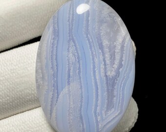 ナミビア産高品質ブルーレースアゲート 215グラム - 研磨された本物の