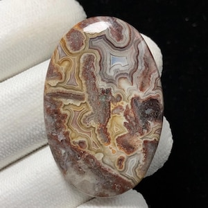 Natural Crazy Lace Agate, Oval Cabochon, 39x26x5 MM, 47 CTS, Beautiful Cabochon,#9603