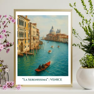Dipinto di Venezia, Italia / Decorazione di viaggio in Europa, Poster di viaggio in Italia, Decorazione per la casa e arte murale / Poster digitale stampabile della città italiana