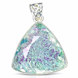 Multi Color Elegant Monarch Opal Pendant Jewelry 63.55 Ct Lab Created Trillion Good Luck  Gemstone 925 Sterling Silver Certified Pendant