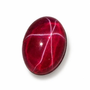 Rubis étoilé rouge naturel 9 carats Cabochon ovale à 6 rayons Pierre précieuse non montée – Certifiée – Idéal pour couple Livraison gratuite