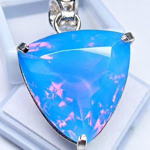 70 Ct  Wonderful Multi Color Opal Jewelry Pendant | 925 Sterling Silver October Birthstone Jewelry | Certified Vintage Jewelry For Women