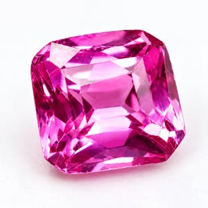 Naturlig rosa rubin fyrkantig ringstorlek 3,80 ct ädelsten A-klass äkta lycka till i juli födelsesten för present till henne och honom fri leverans