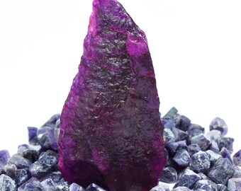 Zafiro púrpura real natural certificado, 279,60 quilates, piedra preciosa bruta sin tallar | Joyería, regalo ideal para ella y para él