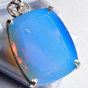925 Sterling Silver Drop Pendant, 80 Ct Multi Color Opal Gemstone Jewelry, Valentine Birthday Present Lovely Pendant, Offer Discount Sale!!