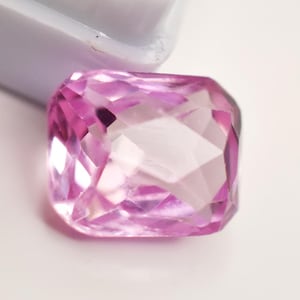 CERTIFIED Pink Tourmaline Natural Emerald Shape 11 Ct Ring Size Top Quality Gemstone For Wife Birthday Gift Emotional Healing Crystal Stone