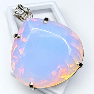 Glowing Opal Pendant, 85 Ct Bi Color Opal,925 Sterling Silver Jewelry, Top Grade Fine Quality Opal Gems Pendant Certified With Free Shipping