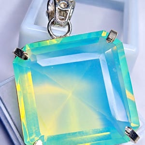 Unisex Jewelry Pendant, 70 Ct Multi Color Opal Pendant 925 Sterling Silver, Modern Crystal Necklace, Stylish Everyday Accessory, Lab Created
