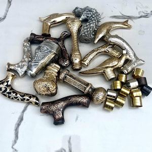 Lots Of 14 Handle Brass Solid Victorian head for Shaft Walking Stick Cane Handmade wooden walking cane handle Walking Stick Handle for Gifts