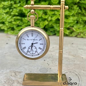 Horloge de bureau ancienne en laiton : style marin, design vintage