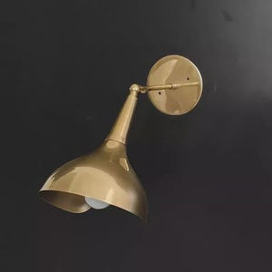 Handmade Brass Wall Sconce: Mid-Century Modern Stilnovo Style