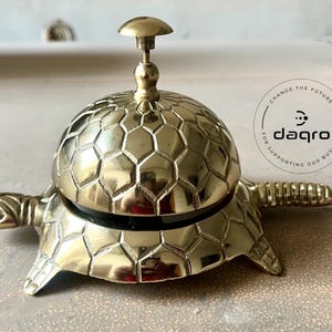 Tortoise Desk Bell Ornate Brass Hotel Counter Bell Desk Bell for Hotels Décor Solid Brass Hotel Counter Bell , Officer Call Bell