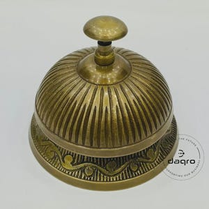 Ornate Brass Hotel Counter Bell Desk Bell for Hotels Décor Solid Brass Hotel Counter Bell , Officer Call Bell