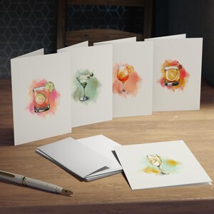 Sip & Send: set di biglietti ispirati ai cocktail / 5 design pronti per le feste / Interni vuoti / Include buste abbinate