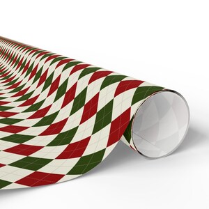 Christmas Diamond Plaid Wrapping Paper Roll, Holiday Gift Wrap, Festive Wrapping Paper, Decorative Paper for Presents, Gift Wrap Roll