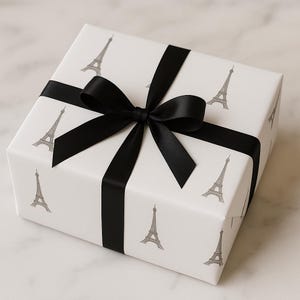 Eleganti fogli di carta da regalo con la Torre Eiffel, carta da regalo chic, matrimoni, occasioni speciali