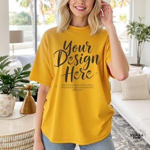 Comfort Color 1717 Citrus - Mockup C1717 - Mockup CC - Mockup modello - Mockup camicia Citrus - Mockup oversize alla moda