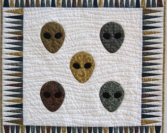 Alien Miniature Quilt or Wallhanging