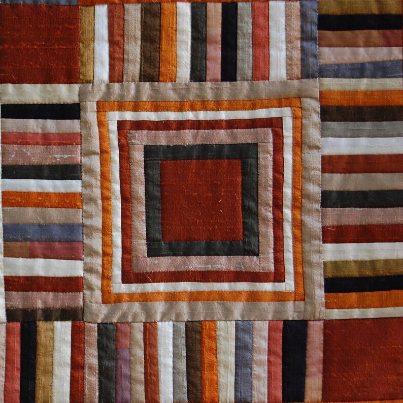 Silk Striped Miniature Quilt/wall Hanging Etsy