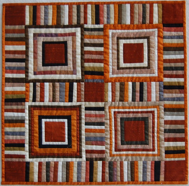 Silk Striped Miniature Quilt/wall Hanging Etsy