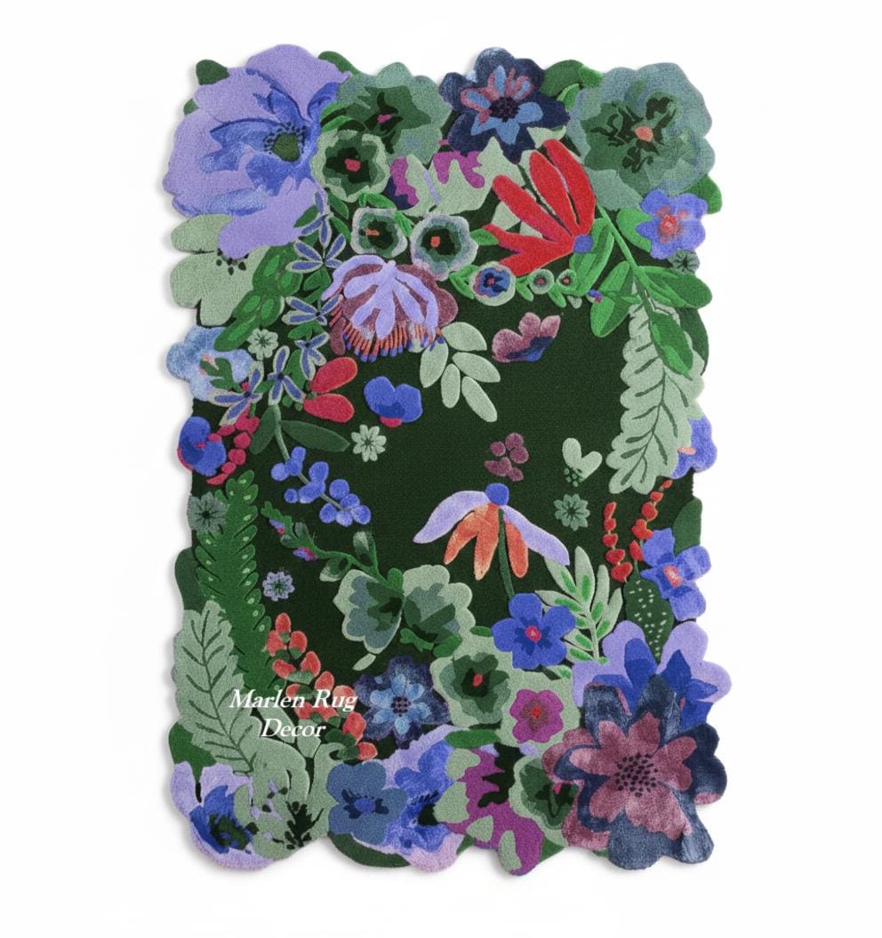 Maximilast Rug Maximalist Floral Rug Hand Tufted Wool Colorful Botanical Statement ...