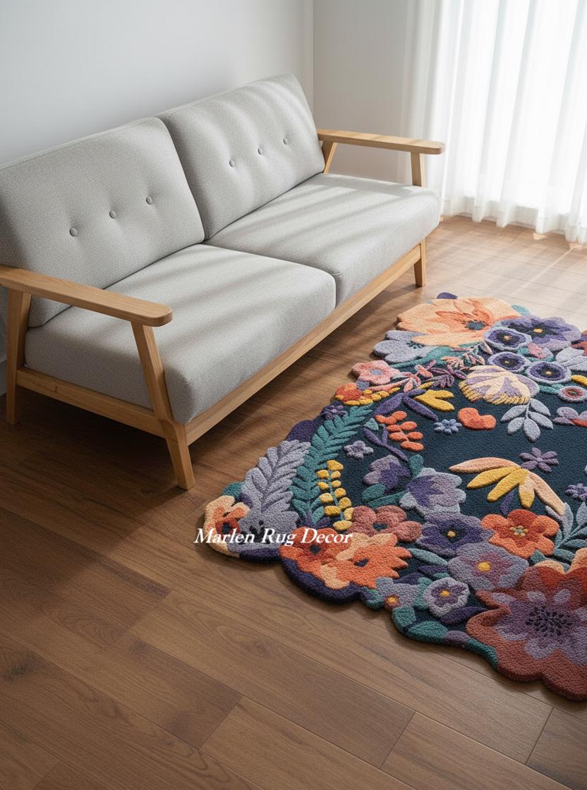 Maximilast Rug Maximalist Floral Rug Hand Tufted Wool Colorful Botanical Statement ...
