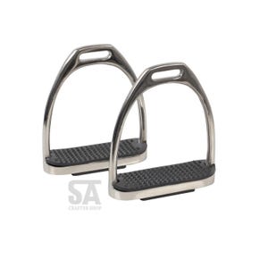 Horse Riding Stirrups Stainless Steel Horse Saddle Stirrups Horse Jumping Stirrups Nonslip Pad Stirrups Natural Steel Safety Stirrups
