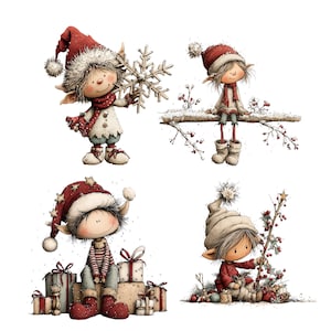 Whimsical Christmas Elf Clipart: Cute Festive Graphics (Digital Download - 45 PNGs)

Bring holiday magic to your creative projects with this delightful collection of 45 Christmas elves illustrations! Each character is bursting with personality. Let these charming little elves sprinkle your projects with joy, sparkle, and Christmas cheer!