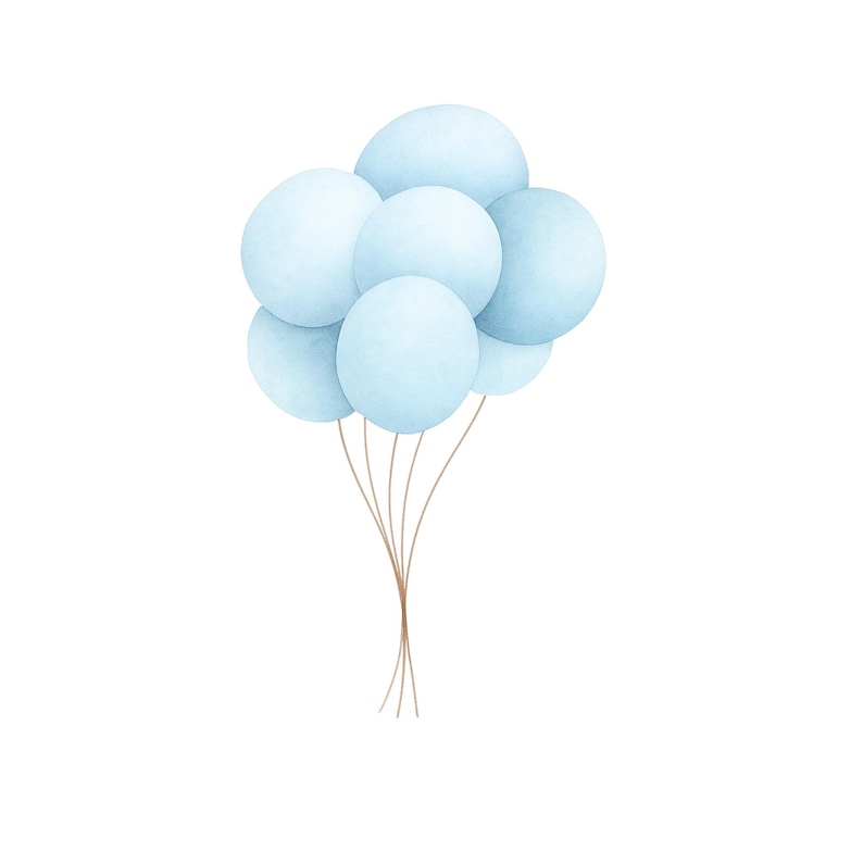 Watercolor Balloons PNG Clipart: Pink, Blue, Brown (digital Download ...