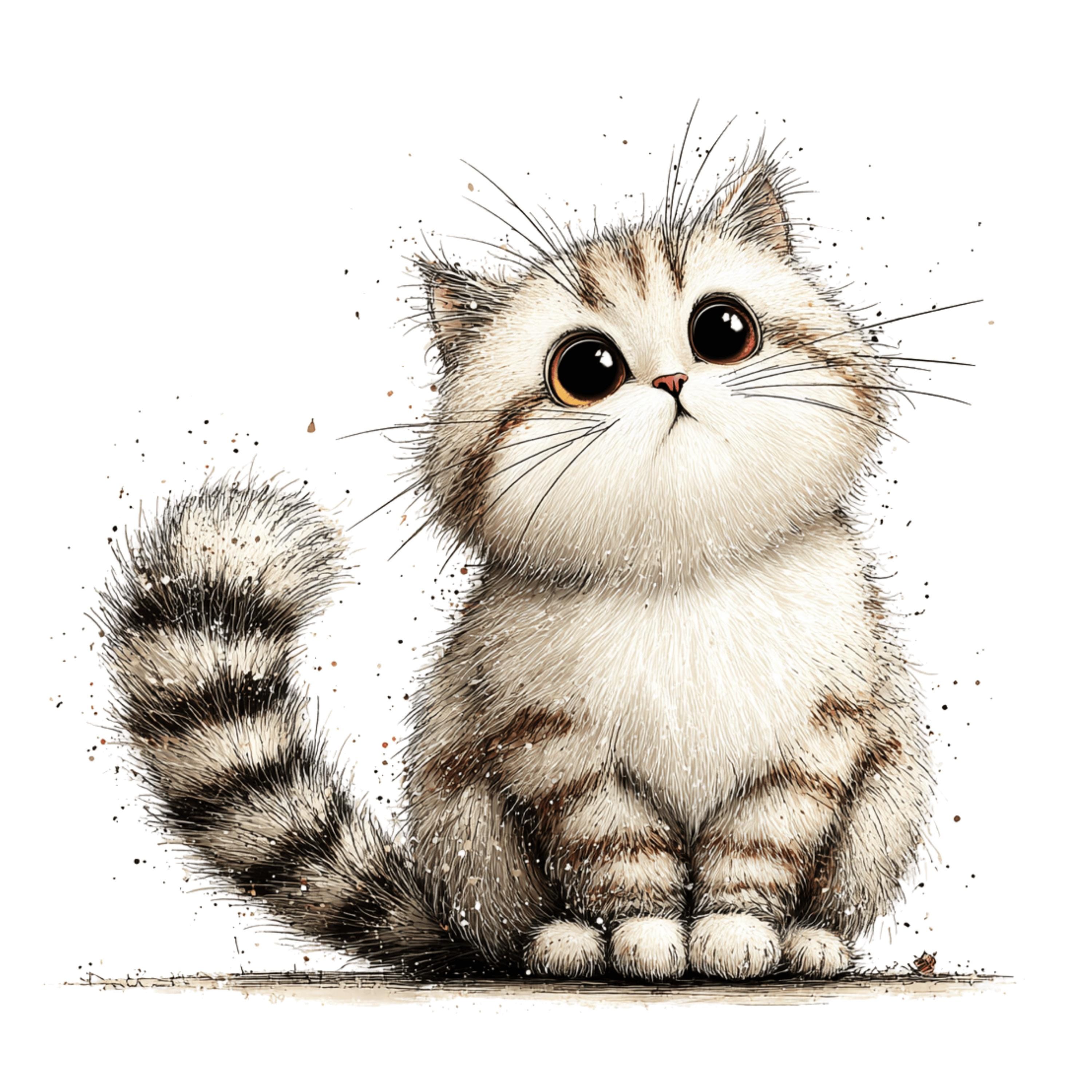Gray Cat Clipart Bundle: Cute Graphics - Transparent Background ...