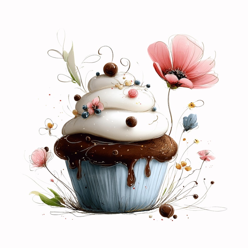 Birthday Cupcake Clipart Bundle: Whimsical Cake Graphics (Digital Download - 18 PNGs)

Birthday Cupcake Clipart Bundle featuring a delightful collection of whimsical cake graphics designed to bring sweetness and fun to any project. The bundle includes a variety of cupcake styles with playful frosting swirls, decorative sprinkles, and charming details, all illustrated in a cute, cartoon-inspired style. Bright colors, soft shading, and clean outlines give these cupcakes a joyful, celebratory look