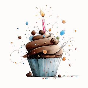 Birthday Cupcake Clipart Bundle: Whimsical Cake Graphics (Digital Download - 18 PNGs)

Birthday Cupcake Clipart Bundle featuring a delightful collection of whimsical cake graphics designed to bring sweetness and fun to any project. The bundle includes a variety of cupcake styles with playful frosting swirls, decorative sprinkles, and charming details, all illustrated in a cute, cartoon-inspired style. Bright colors, soft shading, and clean outlines give these cupcakes a joyful, celebratory look