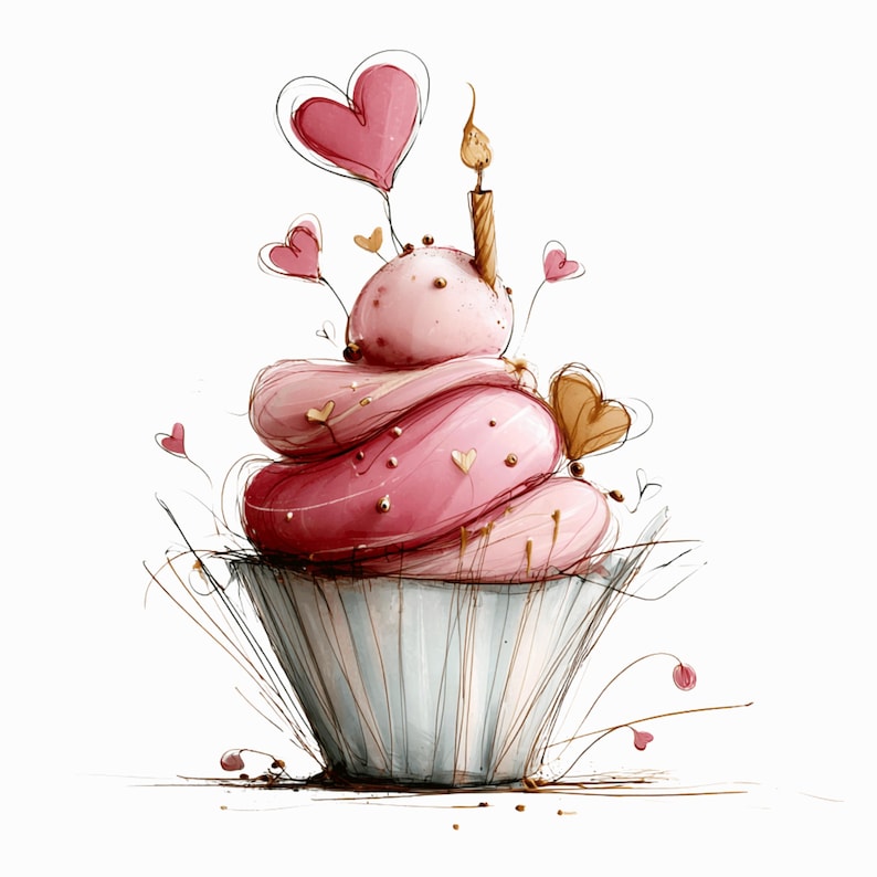 Birthday Cupcake Clipart Bundle: Whimsical Cake Graphics (Digital Download - 18 PNGs)

Birthday Cupcake Clipart Bundle featuring a delightful collection of whimsical cake graphics designed to bring sweetness and fun to any project. The bundle includes a variety of cupcake styles with playful frosting swirls, decorative sprinkles, and charming details, all illustrated in a cute, cartoon-inspired style. Bright colors, soft shading, and clean outlines give these cupcakes a joyful, celebratory look