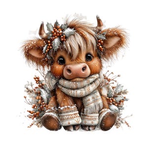 Highland Cow Christmas Clipart: Sweet Festive Holiday Graphics (Digital Download - 23 PNGs)

Celebrate the magic of the holidays with this delightful collection of 23 whimsical Highland cow illustrations, lovingly crafted to bring cozy Christmas charm to your creative projects! 🐮🎄

Each illustration features adorable Highland cows in festive winter scenes — think cozy scarves, Santa hats, twinkling lights, snowflakes, and rustic farm touches. The soft watercolor style add a warm, rustic charm