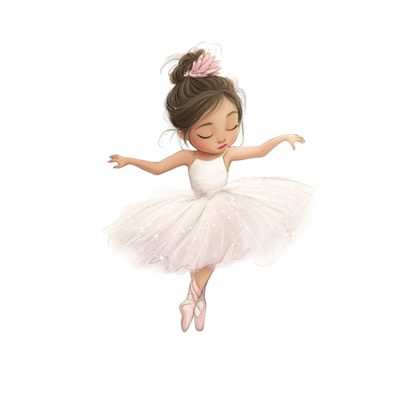Watercolor Ballerina Clipart: Pink Ballerina Girl PNG Graphics