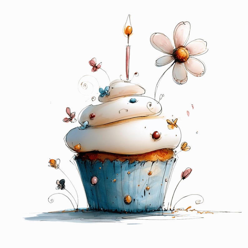 Birthday Cupcake Clipart Bundle: Whimsical Cake Graphics (Digital Download - 18 PNGs)

Birthday Cupcake Clipart Bundle featuring a delightful collection of whimsical cake graphics designed to bring sweetness and fun to any project. The bundle includes a variety of cupcake styles with playful frosting swirls, decorative sprinkles, and charming details, all illustrated in a cute, cartoon-inspired style. Bright colors, soft shading, and clean outlines give these cupcakes a joyful, celebratory look