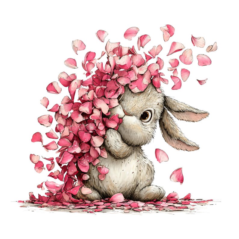 Whimsical Rabbit Clipart: Peeking Easter Bunny Graphics (Digital Download - 26 PNGs)