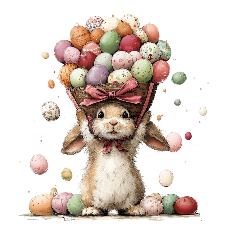 Whimsical Easter Clipart: Spring Lamb Bunny Chicken Graphics (Digital Download - 30 PNGs)

A cheerful collection of Easter clipart illustrations designed to bring soft spring magic to any creative project. Each element is crafted with gentle colors, playful details, and a whimsical touch: bunnies with bright expressions, fluffy chicks, lambs and pigs, decorated eggs, spring flowers, and sweet seasonal accents