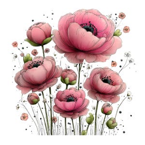 Whimsical Flowers Spring Clipart: Floral Graphics (Digital Download - 26 PNGs)

Bring a touch of magic to your creative projects with this enchanting collection of 26 whimsical flower illustrations! Each flower is lovingly drawn with playful details, soft organic curves, and a charming storybook feel. Perfect for makers, small businesses, and DIY creatives looking to add a unique artistic flair to their work.