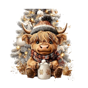 Highland Cow Christmas Clipart: Sweet Festive Holiday Graphics (Digital Download - 23 PNGs)

Celebrate the magic of the holidays with this delightful collection of 23 whimsical Highland cow illustrations, lovingly crafted to bring cozy Christmas charm to your creative projects! 🐮🎄

Each illustration features adorable Highland cows in festive winter scenes — think cozy scarves, Santa hats, twinkling lights, snowflakes, and rustic farm touches. The soft watercolor style add a warm, rustic charm