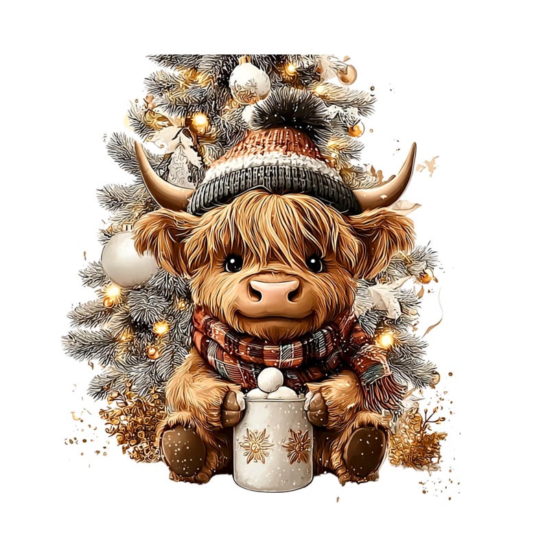 Highland Cow Christmas Clipart: Sweet Festive Holiday Graphics (Digital Download - 23 PNGs)

Celebrate the magic of the holidays with this delightful collection of 23 whimsical Highland cow illustrations, lovingly crafted to bring cozy Christmas charm to your creative projects! 🐮🎄

Each illustration features adorable Highland cows in festive winter scenes — think cozy scarves, Santa hats, twinkling lights, snowflakes, and rustic farm touches. The soft watercolor style add a warm, rustic charm