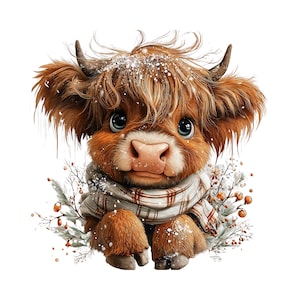 Highland Cow Christmas Clipart: Sweet Festive Holiday Graphics (Digital Download - 23 PNGs)

Celebrate the magic of the holidays with this delightful collection of 23 whimsical Highland cow illustrations, lovingly crafted to bring cozy Christmas charm to your creative projects! 🐮🎄

Each illustration features adorable Highland cows in festive winter scenes — think cozy scarves, Santa hats, twinkling lights, snowflakes, and rustic farm touches. The soft watercolor style add a warm, rustic charm