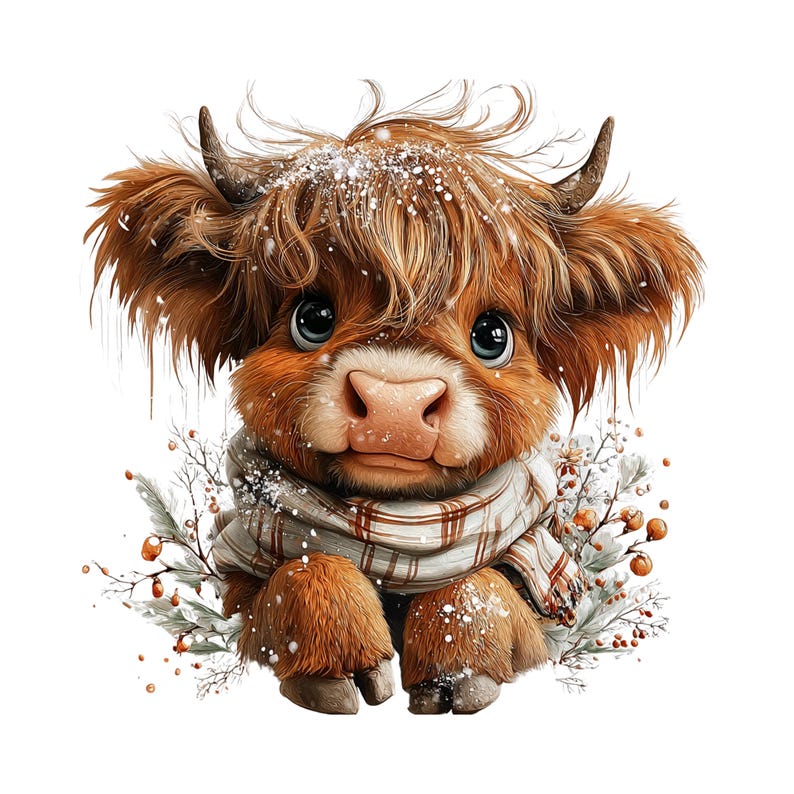 Highland Cow Christmas Clipart: Sweet Festive Holiday Graphics (Digital Download - 23 PNGs)

Celebrate the magic of the holidays with this delightful collection of 23 whimsical Highland cow illustrations, lovingly crafted to bring cozy Christmas charm to your creative projects! 🐮🎄

Each illustration features adorable Highland cows in festive winter scenes — think cozy scarves, Santa hats, twinkling lights, snowflakes, and rustic farm touches. The soft watercolor style add a warm, rustic charm