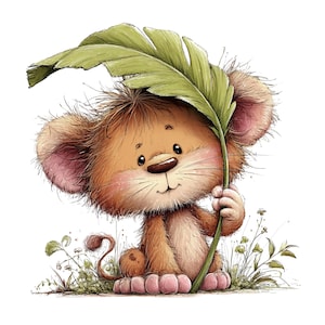 Safari Animals Clipart: Nursery Graphics (Digital Download - 19 PNGs)

A delightful collection of safari animal illustrations featuring adorable, friendly creatures from the wild. This clipart set includes charming depictions of lions, elephants, giraffes, zebras, hippos, monkeys, and more—each designed with soft details, warm colors, and a playful, inviting style. Accented with simple greenery and natural elements, the artwork captures the whimsical spirit of safari life.