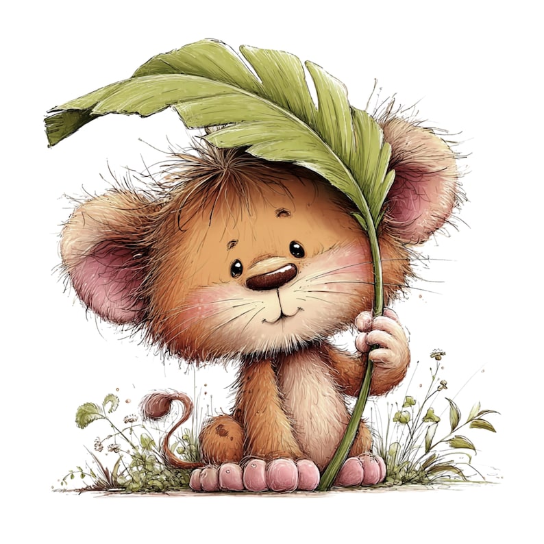 Safari Animals Clipart: Nursery Graphics (Digital Download - 19 PNGs)

A delightful collection of safari animal illustrations featuring adorable, friendly creatures from the wild. This clipart set includes charming depictions of lions, elephants, giraffes, zebras, hippos, monkeys, and more—each designed with soft details, warm colors, and a playful, inviting style. Accented with simple greenery and natural elements, the artwork captures the whimsical spirit of safari life.