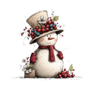 Whimsical Christmas Snowman Clipart: Festive Holiday Graphics (Digital Download - 30 PNGs)

A collection of whimsical Christmas snowmen, each bursting with holiday cheer and playful charm. These snowmen feature joyful expressions, festive hats, and delightful details like berries, icicles, and ornaments. Perfect for holiday cards, invitations, scrapbooking, crafts, or digital designs, these magical snowmen bring warmth, fun, and a storybook feel to any Christmas project.