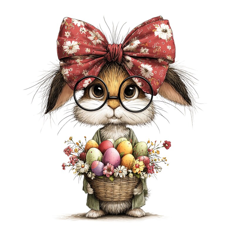 Whimsical Easter Clipart: Spring Lamb Bunny Chicken Graphics (Digital Download - 30 PNGs)

A cheerful collection of Easter clipart illustrations designed to bring soft spring magic to any creative project. Each element is crafted with gentle colors, playful details, and a whimsical touch: bunnies with bright expressions, fluffy chicks, lambs and pigs, decorated eggs, spring flowers, and sweet seasonal accents
