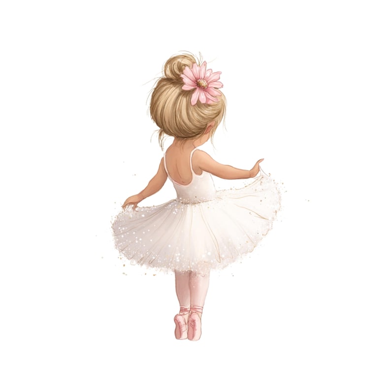 Watercolor Ballerina Clipart: Pink Ballerina Girl PNG Graphics
