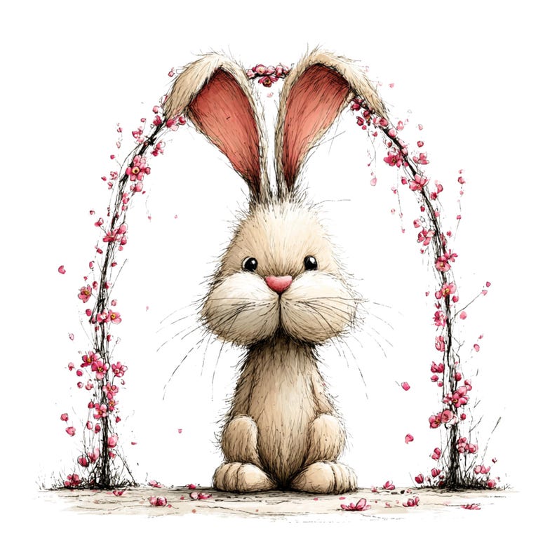 Whimsical Rabbit Clipart: Peeking Easter Bunny Graphics (Digital Download - 26 PNGs)